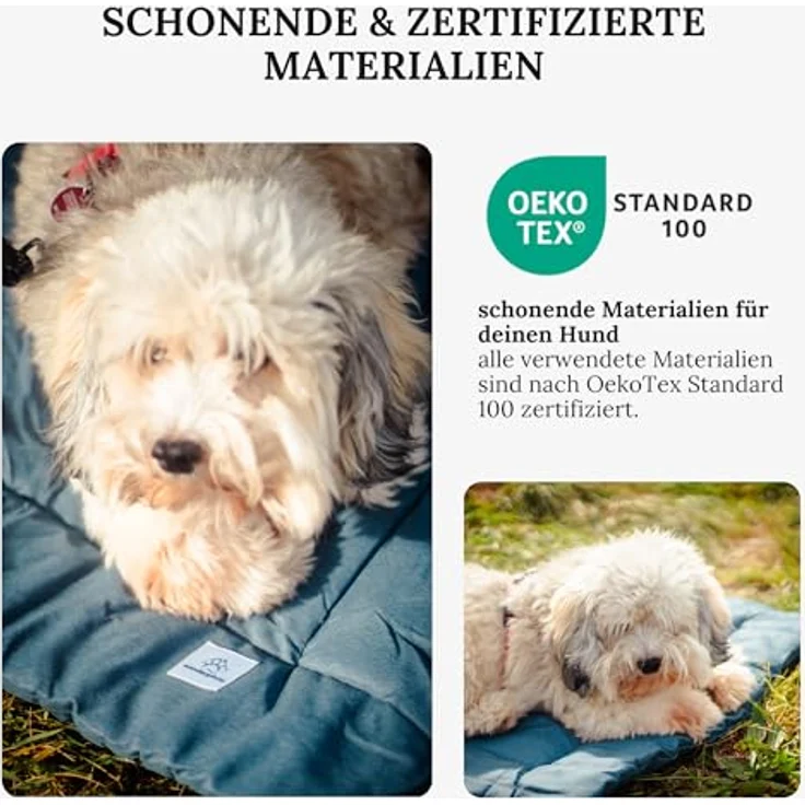 Wanderpfote Hundedecke für Unterwegs, 75 x 50cm – Waschbar, Orthopädisch, Wasserdicht, Blau, Größe M – Bild 4
