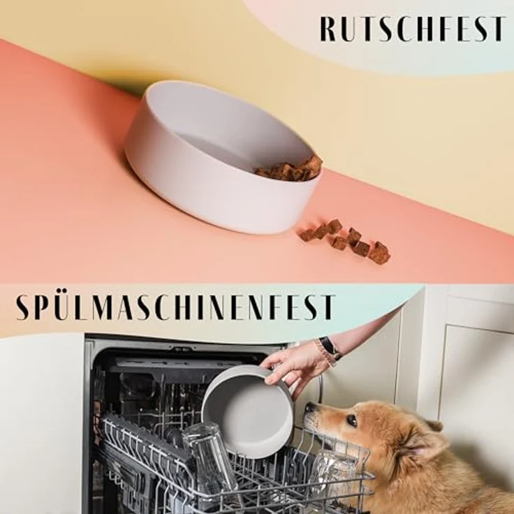 ne&no® Silikon Fressnapf 1200 ml, rutschfester Futternapf für kleine und mittelgroße Hunde, spülmaschinenfest und unzerbrechlich – Bild 3