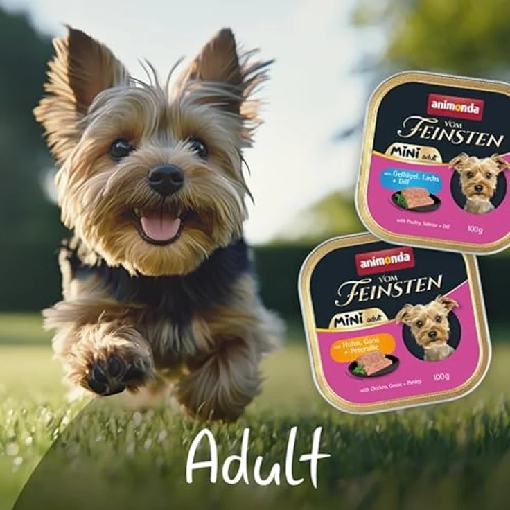 animonda vom Feinsten Mini Hundefutter nass mit Geflügel, Lachs + Dill, 32 x 100g, getreidefreies Hundenassfutter ohne Zucker für kleine Rassen – Bild 3