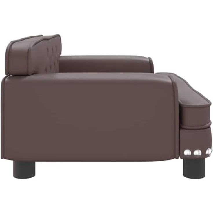 vidaXL Hundekorb Hundebett Braun Kunstleder 70x45x30 cm - Stilvolles Hundesofa für kleine Hunde - Wasserabweisend und leicht zu reinigen – Bild 6
