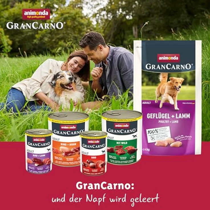 animonda GranCarno Adult Hundetrockenfutter getreidefrei Geflügel + Rind, 12 kg, Trockenfutter ohne Gluten und Weizen für hohe Bekömmlichkeit – Bild 5