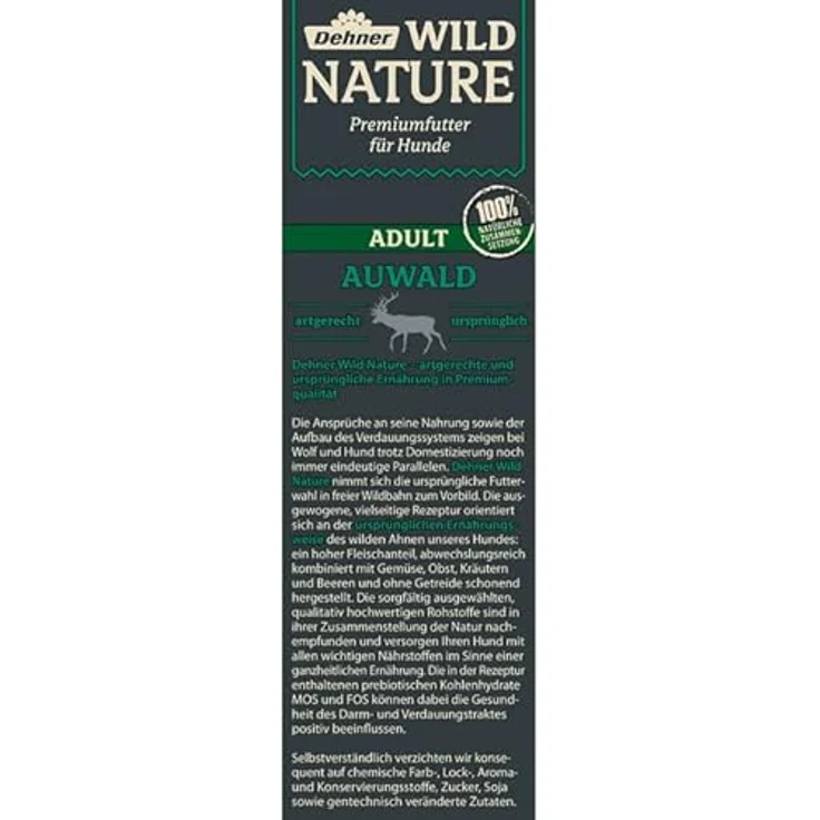 Dehner Wild Nature Hundefutter Auwald, getreidefreies Trockenfutter für ausgewachsene Hunde mit Wildfleisch und Geflügel, 12 kg – Bild 3