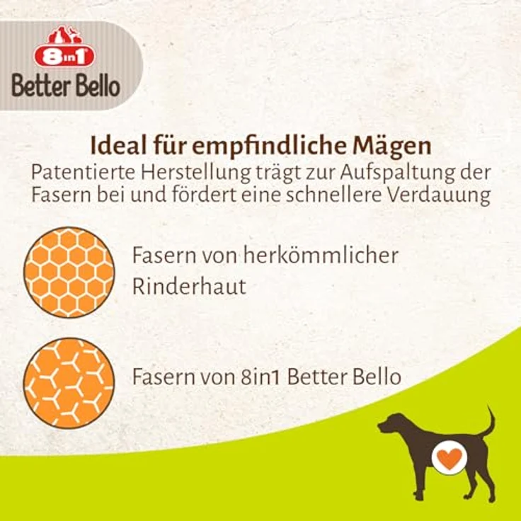 8in1 Better Bello Chicken Twisted Sticks, leicht verdauliche Kaustangen für Hunde mit Huhn, 60g Beutel (10 Stück) – Bild 3