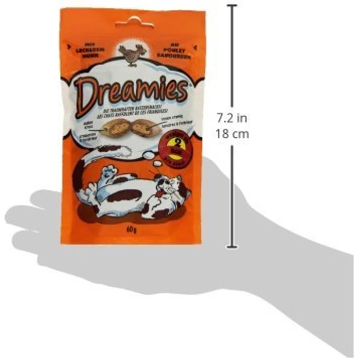Dreamies Katzensnack Klassik Huhn, Sparpaket 6 x 60 g, knusprig und cremig-weich, mit Vitaminen, ohne künstliche Aromen – Bild 3