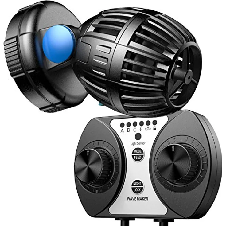 SunSun CW-110, Strömungspumpe 500-4000 l/h mit einstellbarer Wellenform und Tageslichtsensor, 10 W