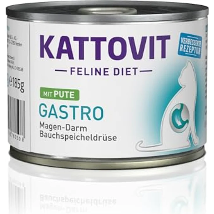 KATTOVIT Gastro Nassfutter für Katzen, Diät-Alleinfuttermittel zur Unterstützung des Magen-Darm-Systems, glutenfrei, 12 x 185 g P, mit Pute – Bild 2