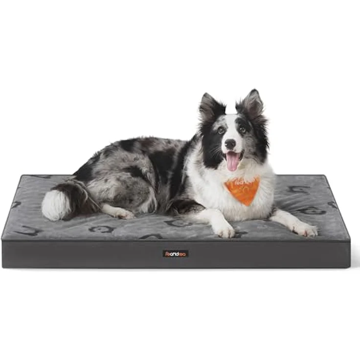 Feandrea Hundebett PGW243G01, waschbares Hundekissen, abnehmbar, wasserdicht, 105 x 73 x 8 cm, Größe XL, Taubengrau, für mittelgroße und große Hunde – Bild 1