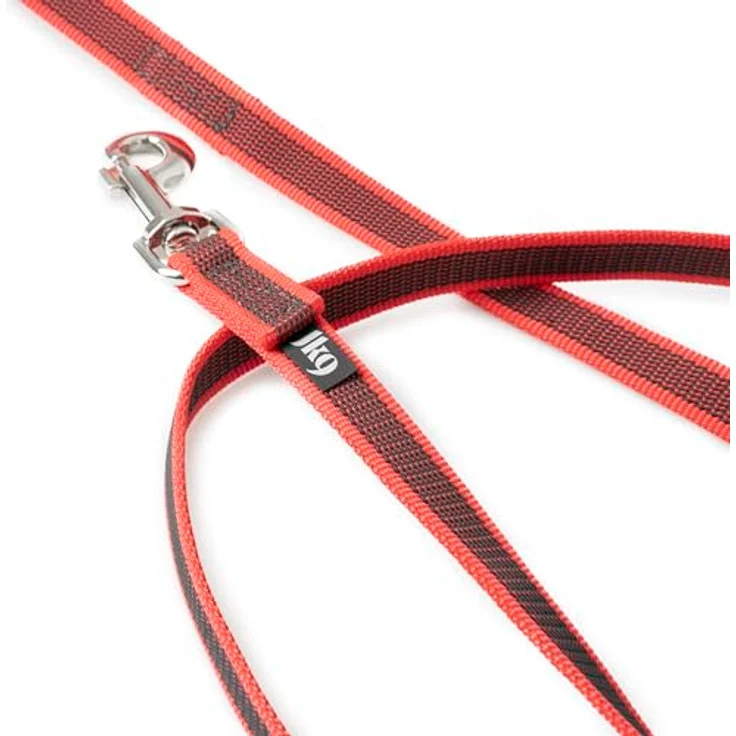 JULIUS K-9 IDC Color & Gray gumierte Leine, 20 mm x 2 m mit Schlaufe und D-Ring, stark und widerstandsfähig, Rot-Grau – Bild 2