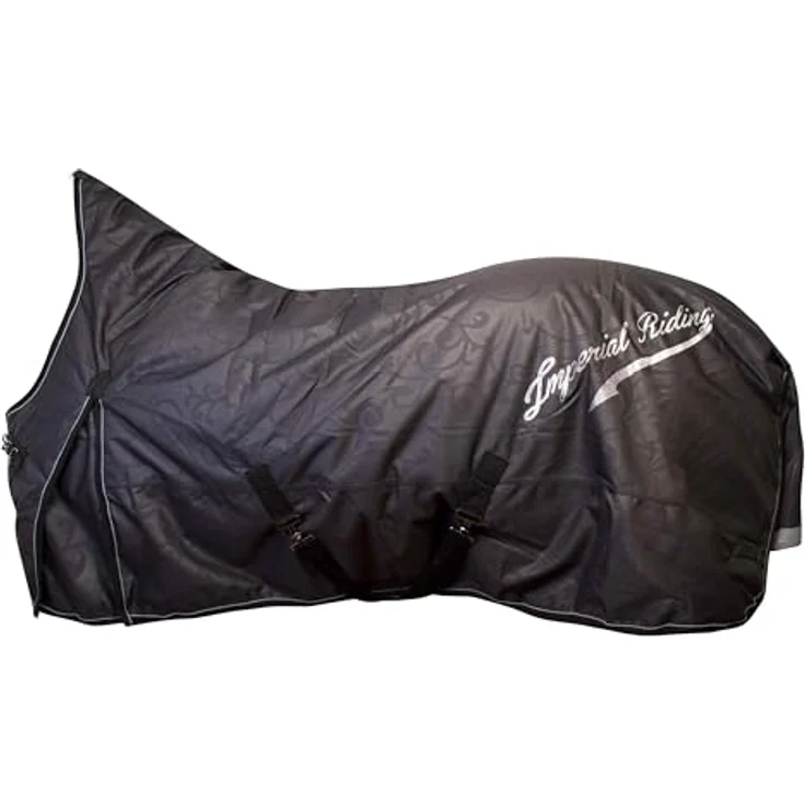 Imperial Riding Outdoordecke IRH Super-Dry 50 g, wasserdicht & atmungsaktiv, 600D Polyester, leichte Winterdecke für Pferde, schwarz, Größe 165 – Bild 1
