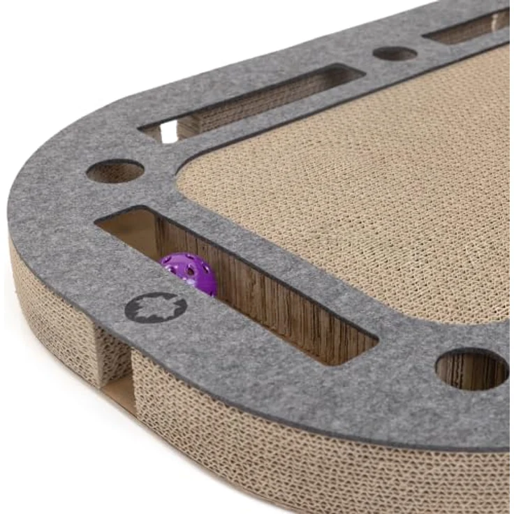 Canadian Cat Company Kratzbrett PlayPlate XL Felty, Katzenspielplatz mit robuster Wellpappe und weicher Filzoberfläche, ca. 85 x 54 x 5,8 cm – Bild 5