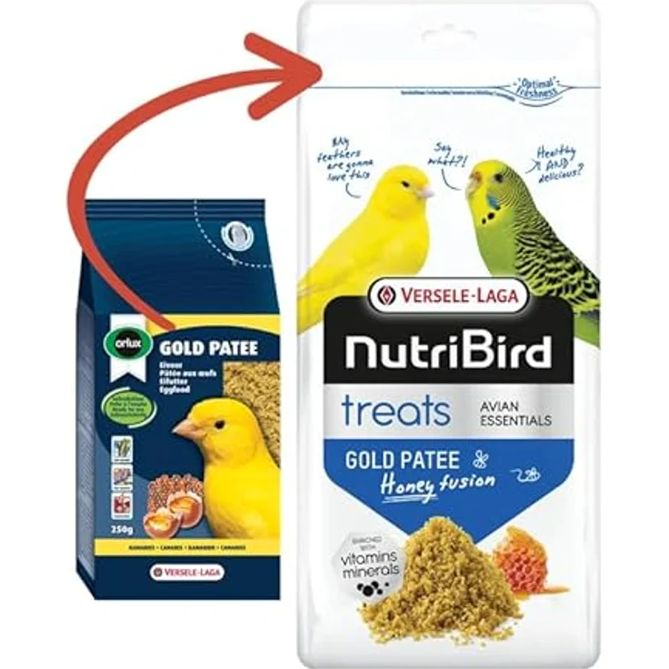Versele-Laga NutriBird Gold Patee Kanarien, 1 kg, gebrauchsfertiges Eifutter mit 100% natürlichem Honig, für Kanarien, Exoten & Waldvögel, mit Lysin & Methionin – Bild 3