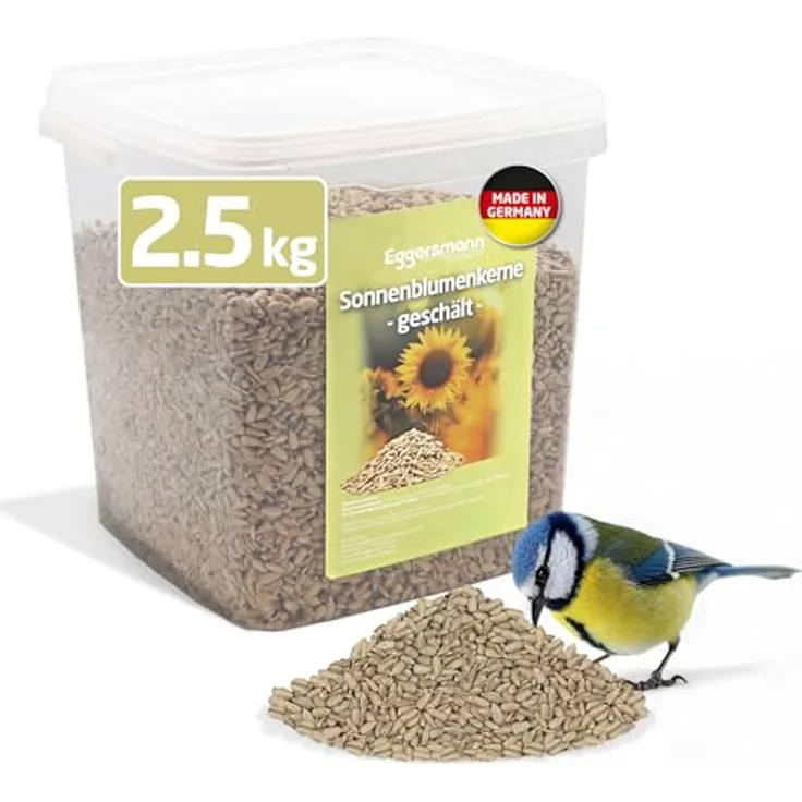 Eggersmann volaris Sonnenblumenkerne Vogelfutter, 2,5kg geschält für alle Vogelarten, ganzjährig verwendbar, Made in Germany