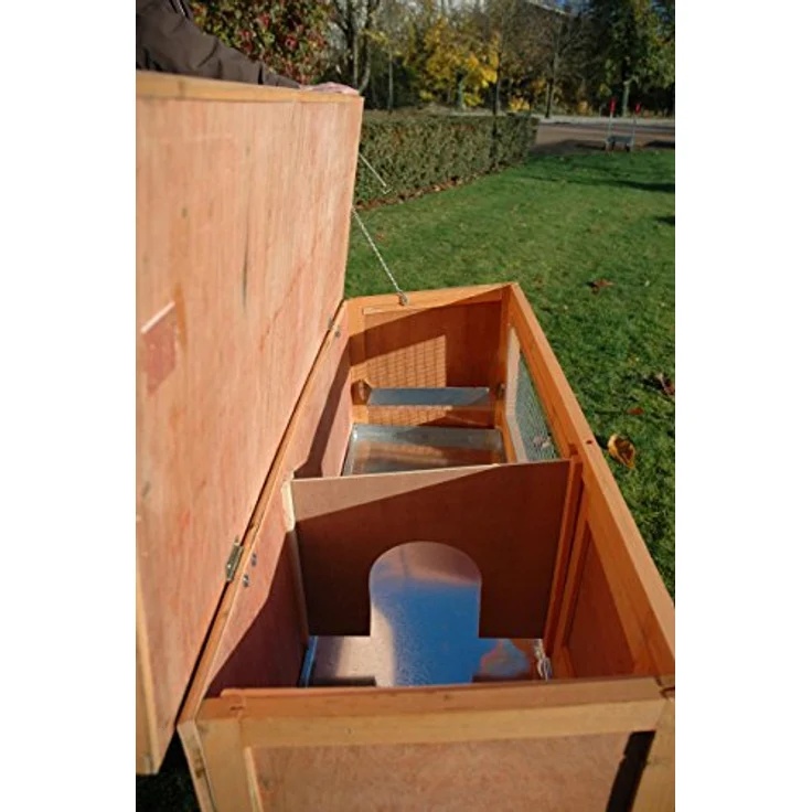 dobar 23306FSC Kleintierstall aus imprägniertem Nadelholz, mit Zinkschublade, Ruheraum, Aufstellvorrichtung und Maßen 115 x 45 x 66 cm – Bild 5