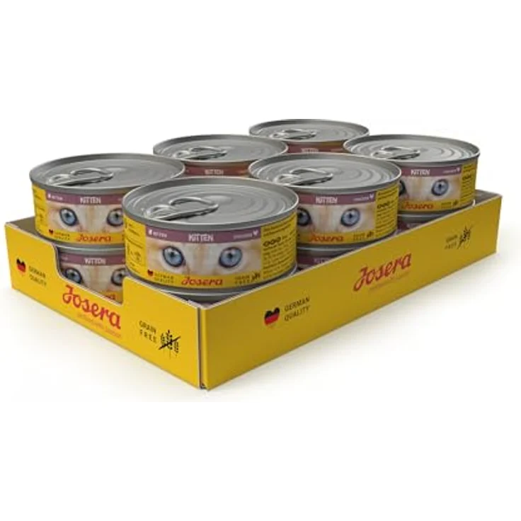 JOSERA Nassfutter Kitten Chicken, getreidefreies Premium Katzenfutter mit Huhn & Kürbis, 12 x 85 g, mit Lachsöl, Anti-Haarballen, Alleinfutter für wachsende Katzen – Bild 2