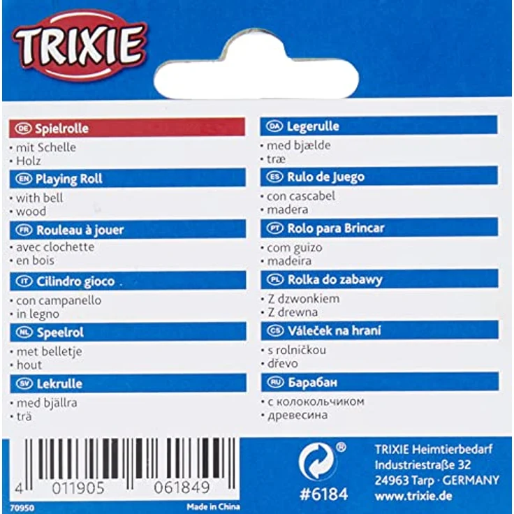 TRIXIE Tier-Beschäftigungsspielzeug Spielrolle, Holz, Maße: ø 5 x 7 cm, für Kleintiere wie z.B. Meerschweinchen, Kaninchen – Bild 5