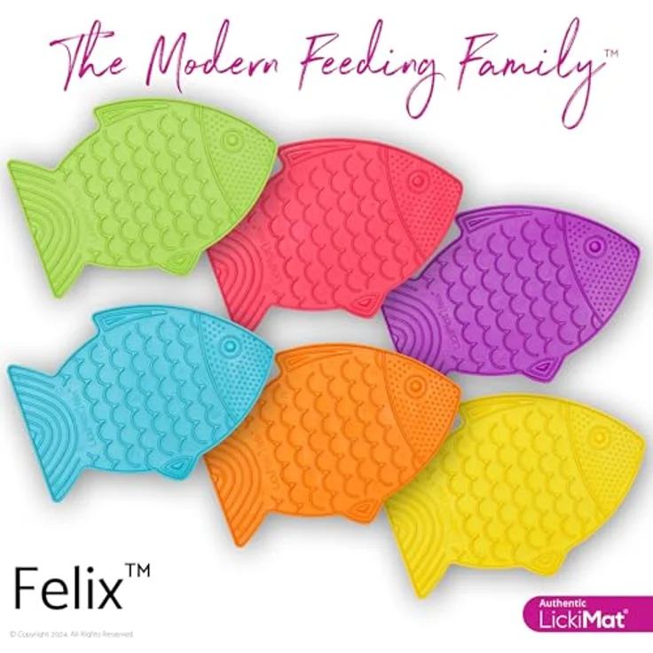 LickiMat Antischlingnapf Felix - Schleckmatte aus Naturgummi für Katzen - lila, mikrowellengeignet – Bild 7