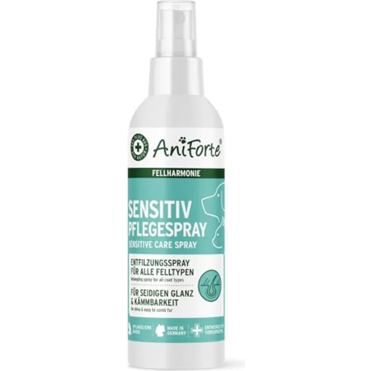 AniForte Fellharmonie Pflegespray Sensitive 200ml – Entwirrungsspray für Hunde & Katzen, gegen Juckreiz, sanfte Fellpflege ohne Mikroplastik