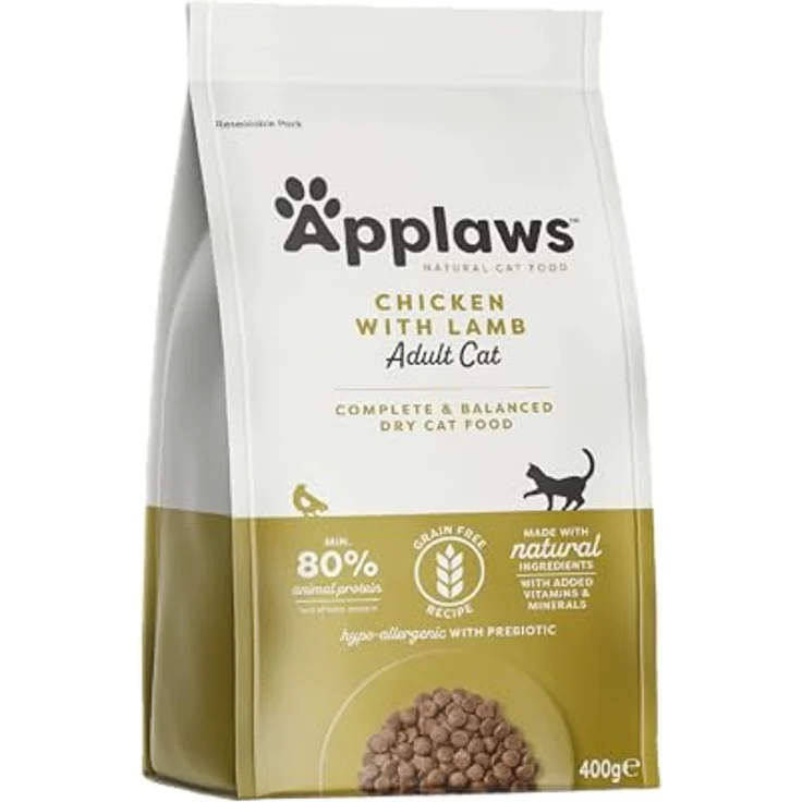 Applaws Adult Huhn mit Lamm, Katzen-Trockenfutter im Sparpaket 2 x 400 g, getreidefrei, hoher Fleischanteil, ohne künstliche Konservierungsstoffe – Bild 1