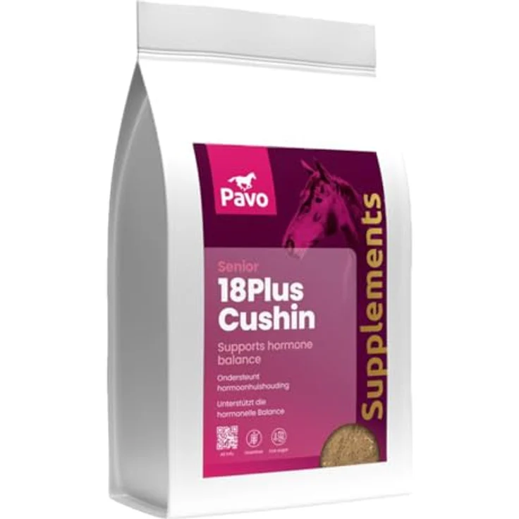 Pavo 18Plus Cushin, Pferdefutter zur Unterstützung der hormonellen Balance, 1 KG, natürliche Kräutermischung ohne Zusatzstoffe