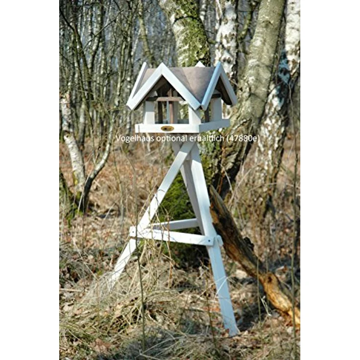 Luxus-Vogelhaus 47300e Edelweißer Vogelhaus-Ständer, dreibeinig aus lasiertem Kiefernholz, 60 x 60 x 90 cm (Ständer für Vogelhaus) – Bild 4