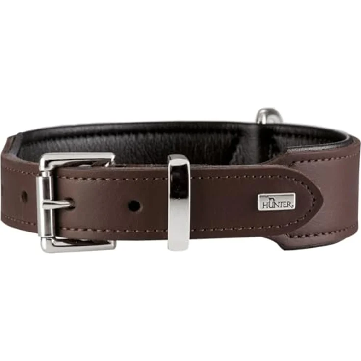 Hunter Hunde-Halsband Basic braun-schwarz S-M – Bild 3