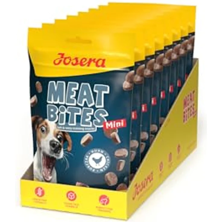 Josera Meat Bites Mini Chicken, Trainingssnack für Hunde mit 90% Fleischanteil, 8x70g – Bild 3