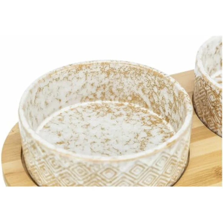 Trixie Set Futternapf/Wasserschale Keramik/Bambus Weiß/Natur – Bild 5