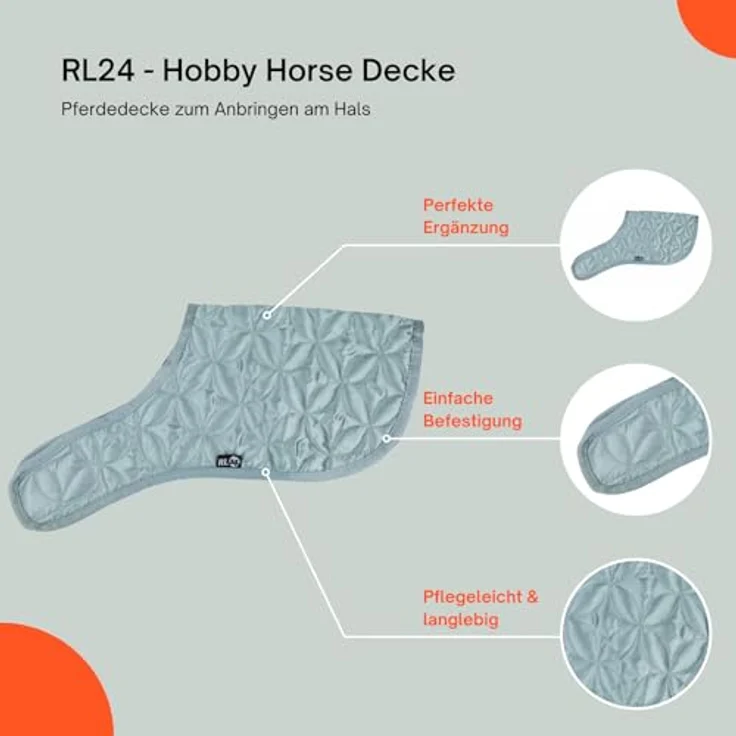 RL24 Hobby Horse Decke, Spielzeug Pferdedecke in Hellgrün, leicht am Hals des Steckenpferdes zu befestigen, Pflegeleicht aus strapazierfähigem Polyester – Bild 3