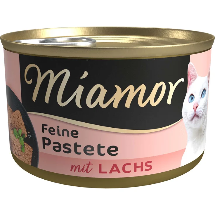 Miamor Pastete Lachs, Katzen-Nassfutter ohne Soja, 12x85g für anspruchsvolle Katzen