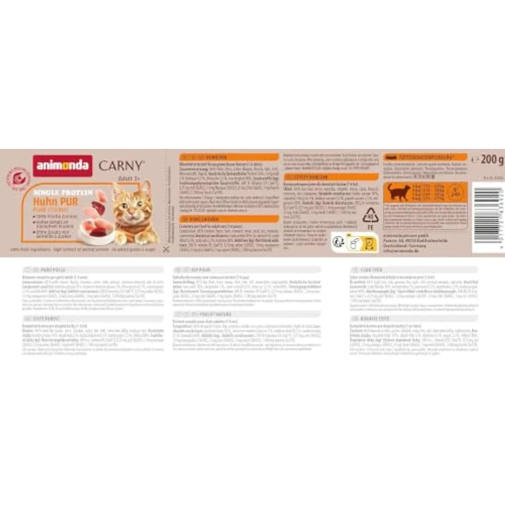 animonda Carny Adult Huhn pur, Katzen-Nassfutter mit reinem Hühnerfleisch, 6x200g – Bild 6