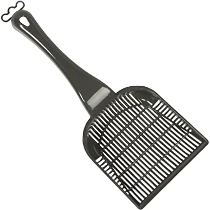 EBI, Schaufel für Katzentoilette, Modell Zen Serie, 26 x 10,5 x 4 cm, Farbe Dunkelgrau, hygienisch, grobe Filterstruktur, Kunststoff, robust, leicht zu reinigen, ideal für Katzentoilette