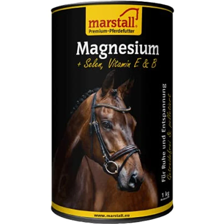 marstall Premium-Pferdefutter Magnesium, getreidefreies Diätfuttermittel mit organischem Magnesium, Selen, Vitamin B und E, 1 kg – Bild 1