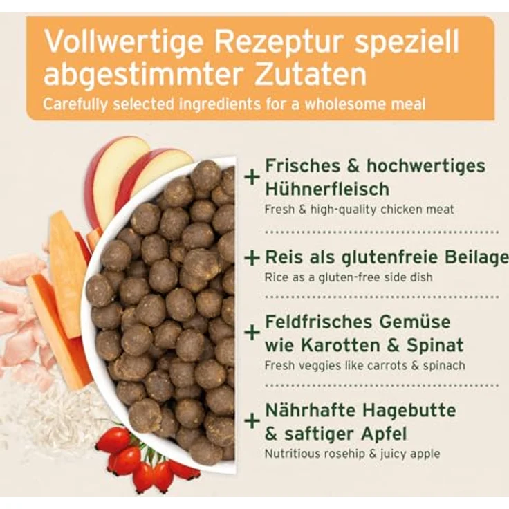 AniForte Huhn Trockenfutter für Hunde 12,5kg – Glutenfreies, halbfeuchtes Hundefutter mit zartem Huhn, Reis & Möhren, reich an Vitaminen, für ernährungssensible Hunde – Bild 2