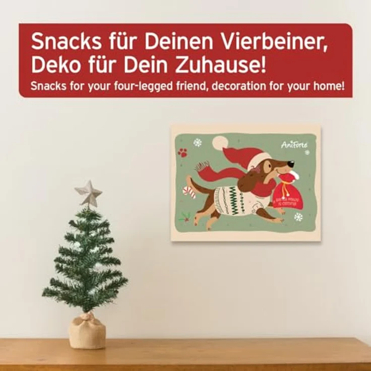 AniForte Adventskalender für Hunde 2025 - Natürliche getreidefreie Hundesnacks ohne Farb- & Konservierungsstoffe, mit kompostierbarer Zellstoff-Einlage, Maße L 33 x B 23 x H 3,5 cm – Bild 5