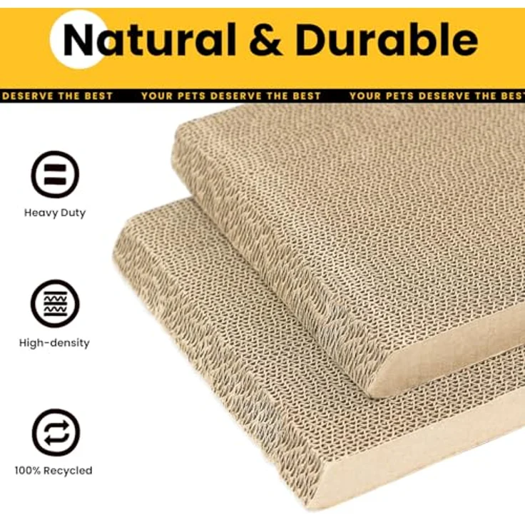 Coching A-Frame Kratzmöbel aus Recycling-Pappe & Holzrahmen, beidseitiges Kratzbrett für Kitten, Möbelschutz, helles Holz – Bild 5