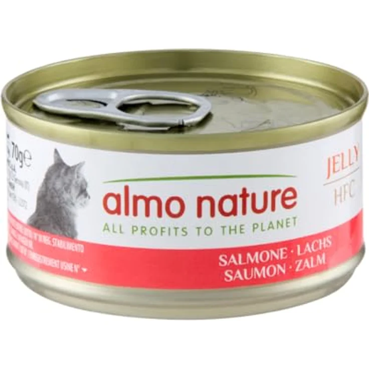 Almo Nature HFC Jelly - Nassfutter für Katzen, Lachs, Glutenfrei, Monoprotein, Human Grade, 6 x 70g – Bild 2