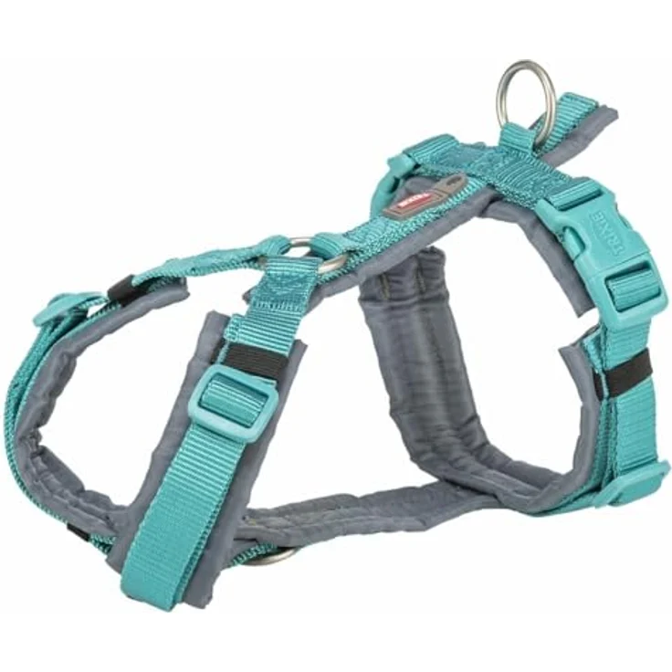 TRIXIE Geschirr für Hunde Premium Trekking, Aqua blau/Graphit grau, robust und ergonomisch – Bild 1