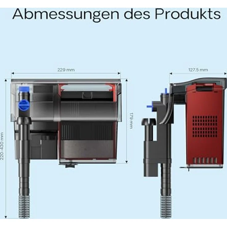 SunSun CBG-800 Hang On Filter, Aquarienfilter mit UVC-Lampe und 800 l/h Pumpenleistung für Aquarien bis 190 L – Bild 3
