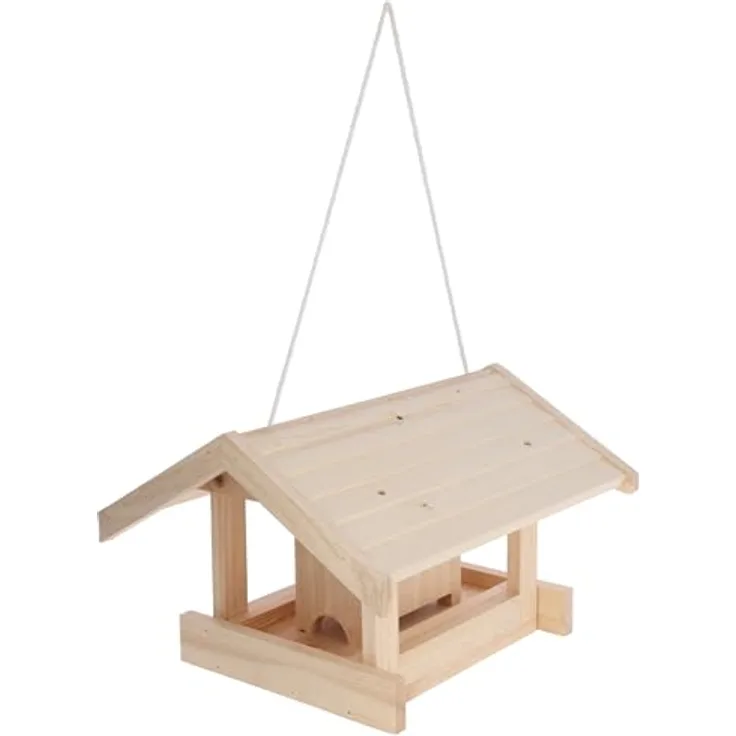 Kerbl Hobbyfarming 87047 Vogelfutterhaus Leitenberg, stabiles Holz, 40x32x24,5 cm, mit Dachschutz gegen Nässe