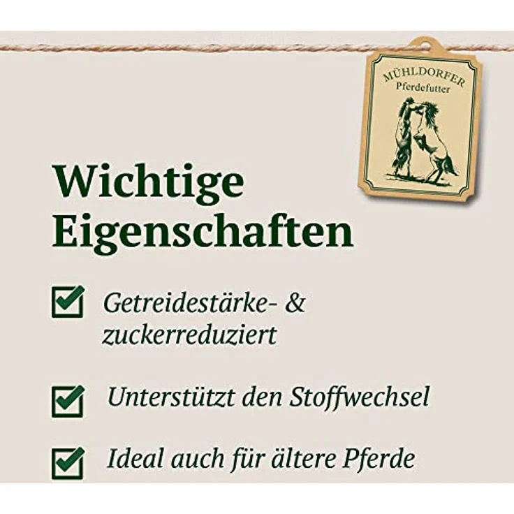 Mühldorfer Mash Sensitive Prebiotic, 3 kg Pferdefutter für magere, schwerfuttrige Pferde - Getreidestärkereduziert, leicht verdaulich mit Inulin und Sanddorn – Bild 3