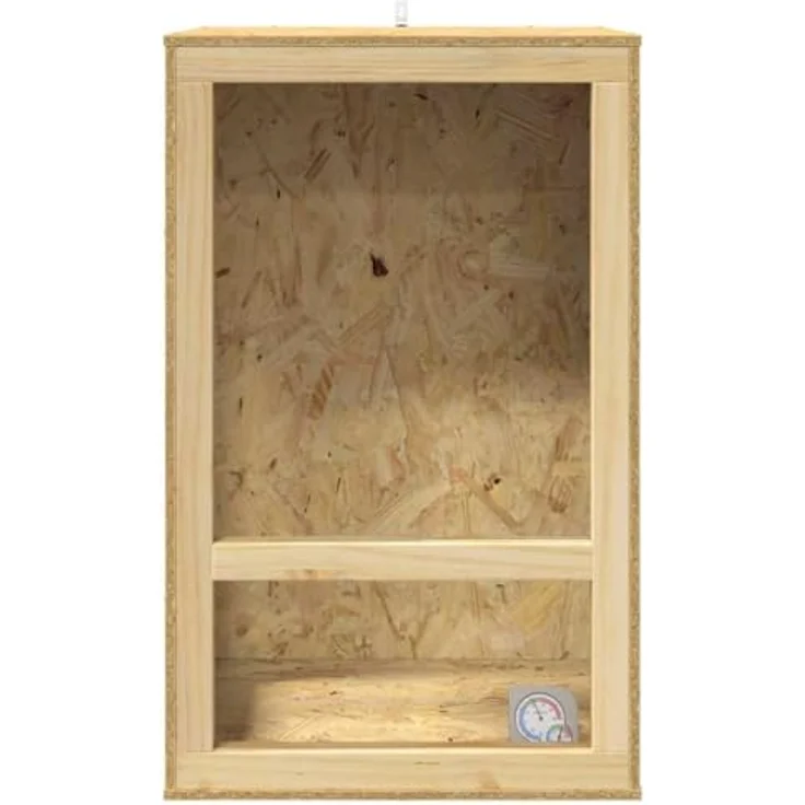 vidaXL Terrarium 50 x 50 x 80 cm, braun, aus OSB mit Thermometer für Reptilien und Amphibien, langlebig und vielseitig – Bild 6