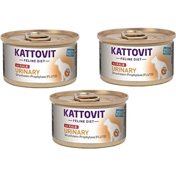 Kattovit Urinary 12 x 85 g - Diät-Nassfutter mit Kalb zur Verringerung von Struvitsteinen, reduzierter Magnesiumgehalt – Bild 2