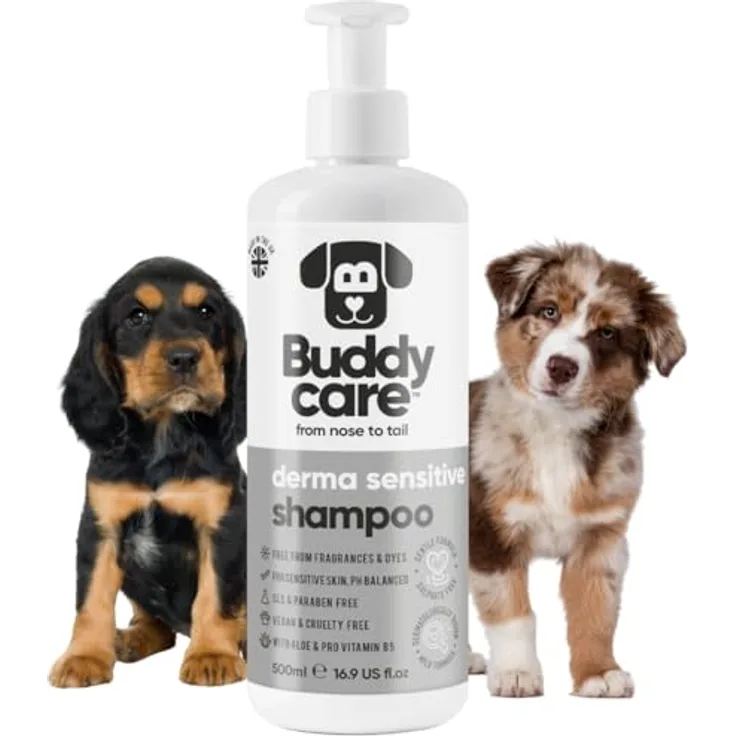Buddycare Derma Sensitive Shampoo für Hunde, mit Aloe Vera und Pro-Vitamin B5, 500ml