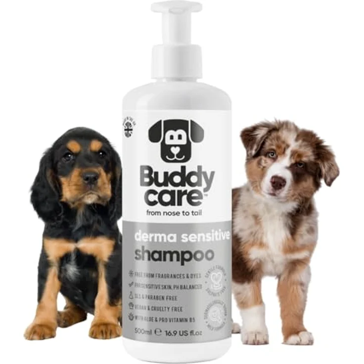Buddycare Derma Sensitive Shampoo für Hunde, mit Aloe Vera und Pro-Vitamin B5, 500ml – Bild 1