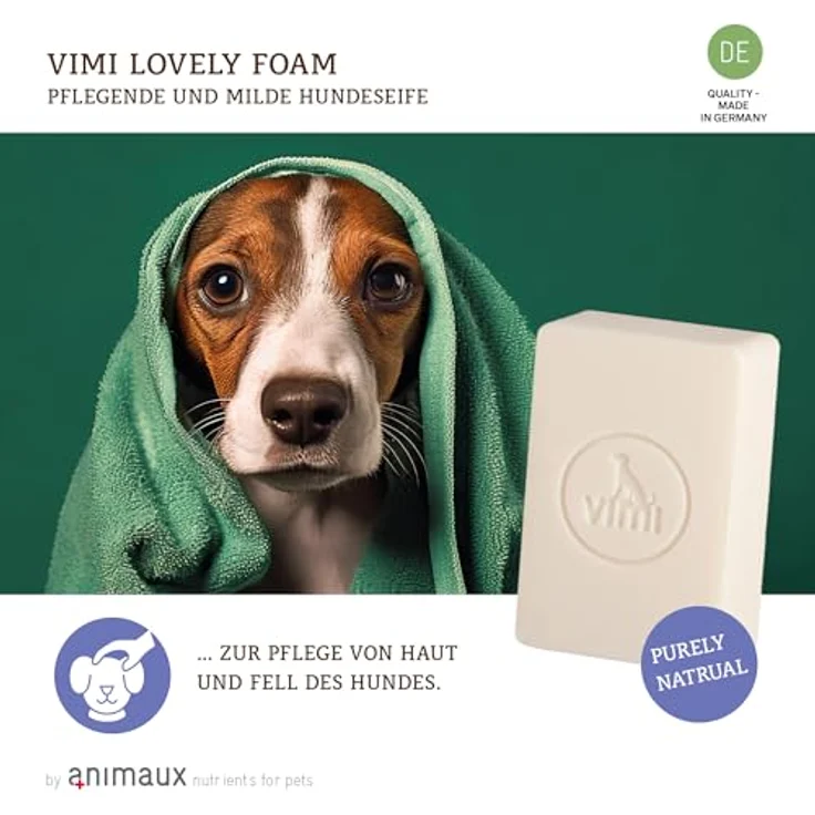 animaux vimi Lovely Foam – 100 g Natürliche Hunde-Seife mit Lavendel, Thymian & Margosa, sanfte Fellpflege und regenerierende Hautpflege – Bild 3
