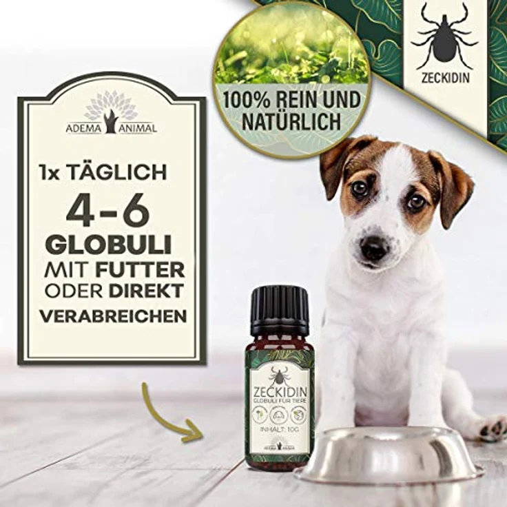 Adema Animal® Zeckidin Globuli, natürlicher Zeckenschutz für Hunde und Katzen, 100% pflanzlich – Bild 5