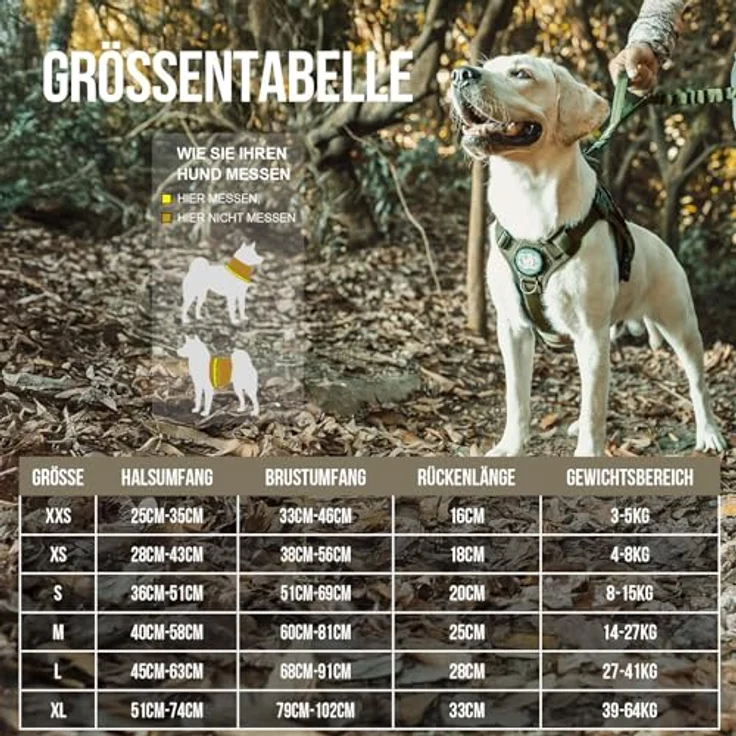 OneTigris FIRE WATCHER Hundegeschirr, Taktisches Sicherheitsgeschirr aus 1000D Nylon mit 1 Griff und 2 D-Ringen, Größe L, Grün – Bild 2