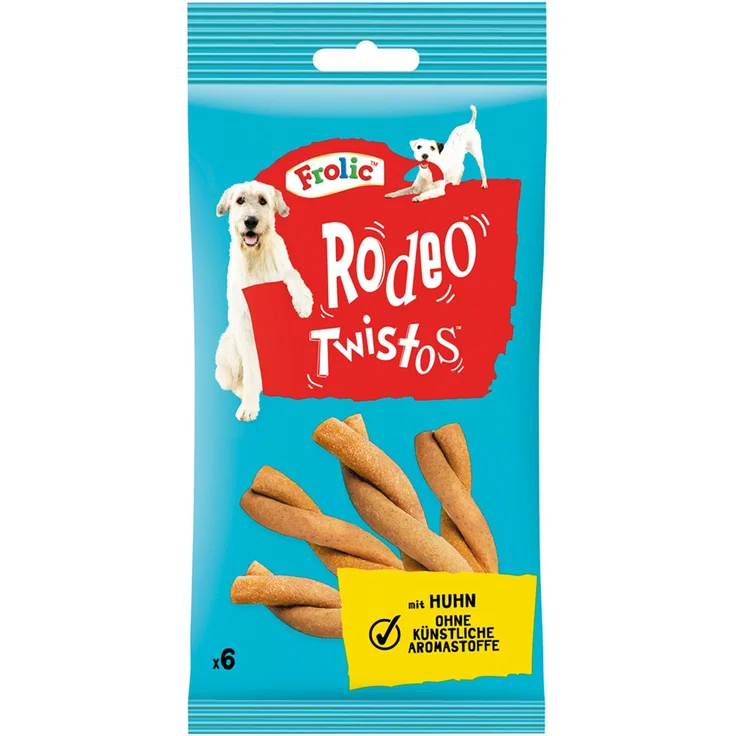 Frolic Hundesnack Rodeo Twistos Geflügel, proteinreiche Snacks mit hohem Fleischanteil, 6 Sticks (105g)