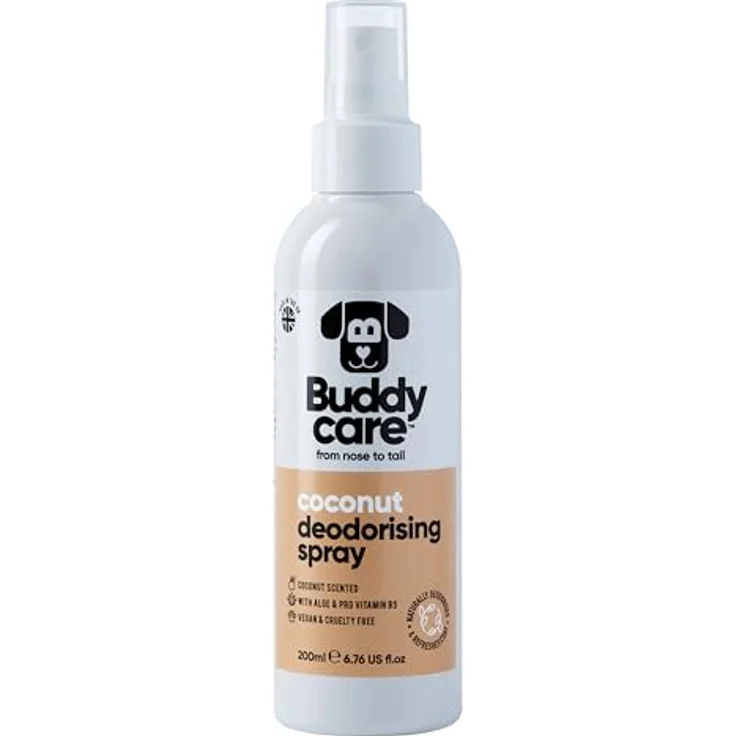 Buddycare Desodorierungsspray für Hunde – Kokosnuss – Mit Aloe Vera und Pro Vitamin B5, 200 ml, vegan, tierversuchsfrei – Bild 1
