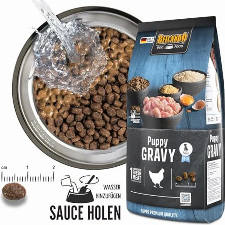 Belcando Puppy Gravy, Trockenfutter für Welpen bis 4 Monate, 30% frisches Geflügel, alleinfuttermittel, 1 kg – Bild 5